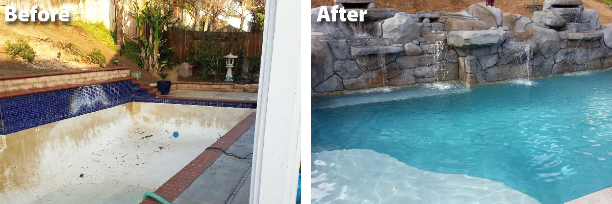 Swimming Pool Remodel Before & After