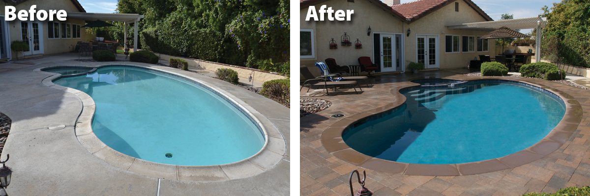 Swimming Pool Remodel Before & After