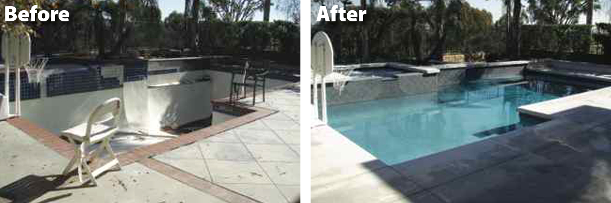 Swimming Pool Remodel Before & After