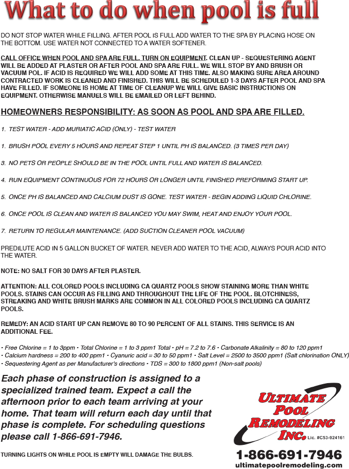 What To Do When Your Pool Is Full